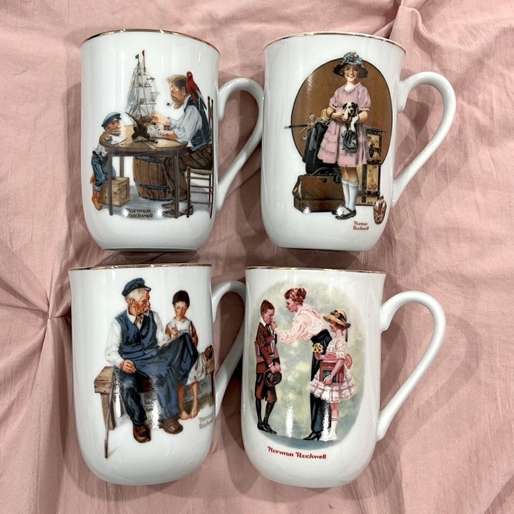 Vintage Norman Rockwell Collectors Mugs - 4